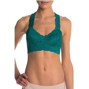 Free People Galloon Lace Racerback Teal Green NWT